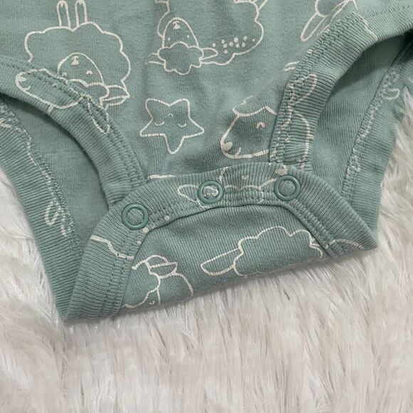 3/$10 Baby Carter's Green Long Sleeve One Piece Size 18 Months - Picture 5 of 6
